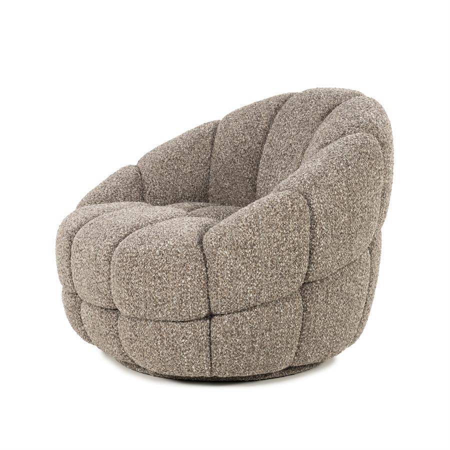 Sessel Tina Flou von Eleonora, ein bequemer Sessel mit weichem, boucléartigem Bezug