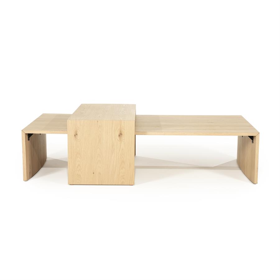 Couchtisch-Set Flo auf weißem Hintergrund, von vorne fotografiert - Eleonora