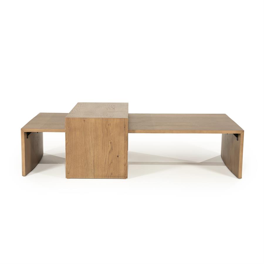 Couchtisch-Set Flo auf weißem Hintergrund, von vorne fotografiert - Eleonora