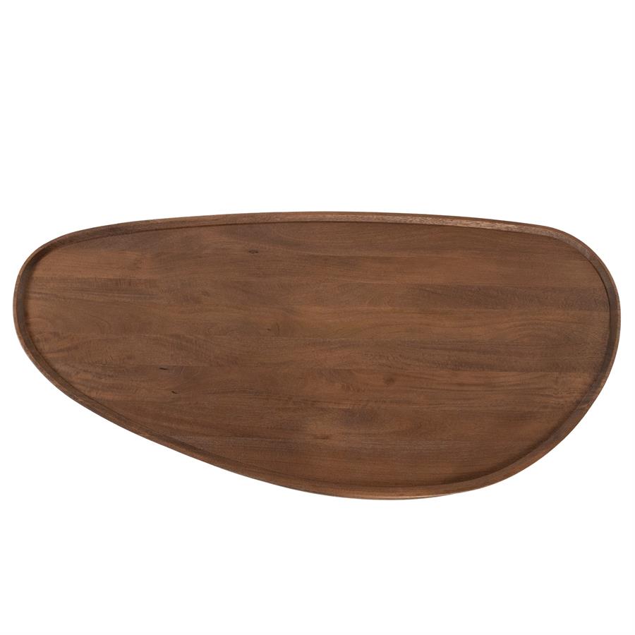 Draufsicht des Couchtisch Nino large Mangoholz auf weißem Hintergrund - Eleonora