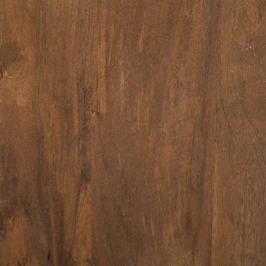 Detailaufnahme der Mangoholzplatte des Couchtischs Quido, mit der natürlichen Holzmaserung - Eleonora