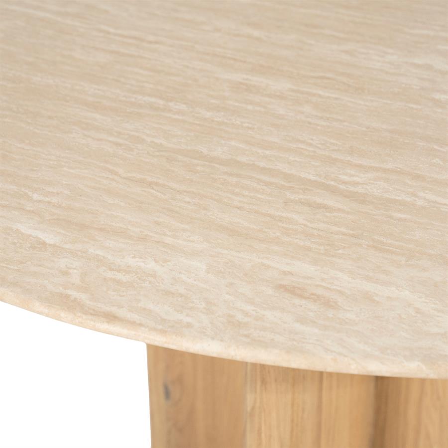 Detailaufnahme der hellen Tischplatte des Esstisch Lova Eiche mit der natürlichen Holzmaserung - Eleonora
