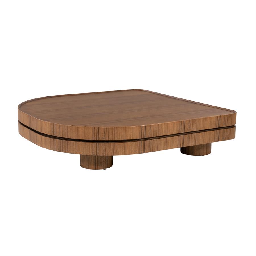 Couchtisch Arcus MDF auf weißem Hintergrund, von oben gesehen mit abgerundeten Ecken - Eleonora