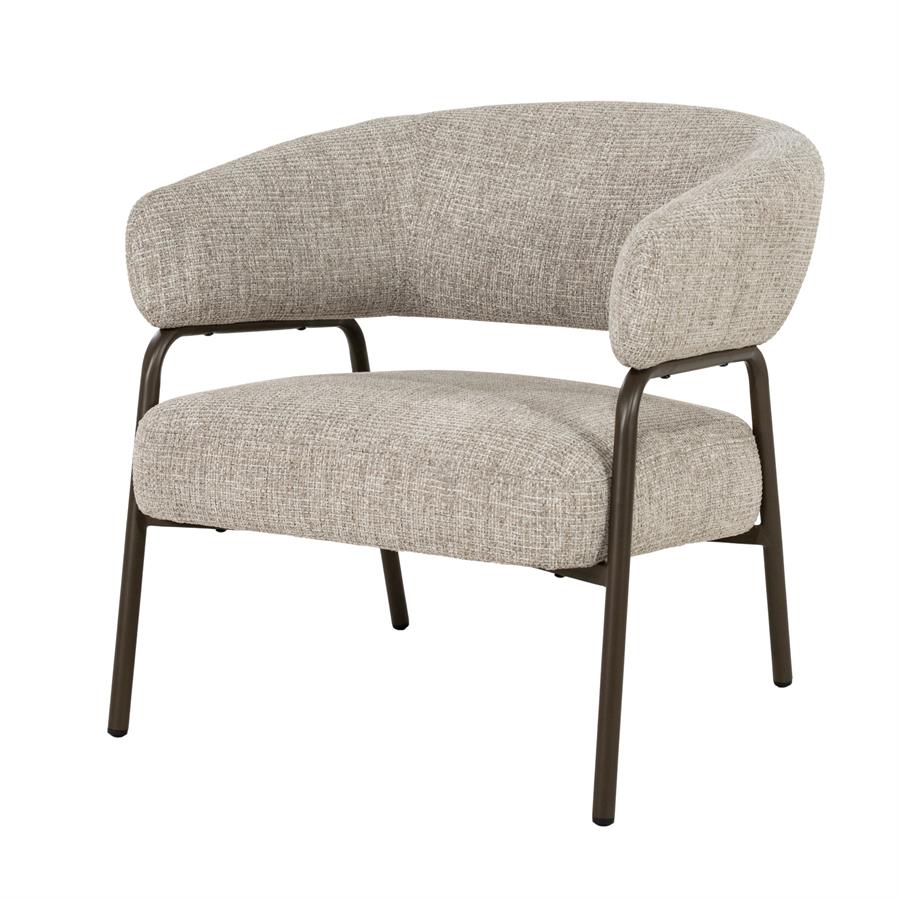 Sessel Fabrice Veso (Stoff & Metall, Braun) - Eleonora