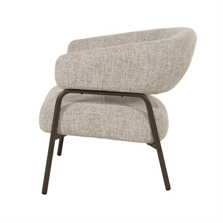Sessel Fabrice Veso (Stoff & Metall, Braun) - Eleonora