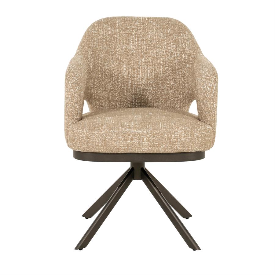 Dining chair Amelie Punto (Fabric, Taupe) - Eleonora