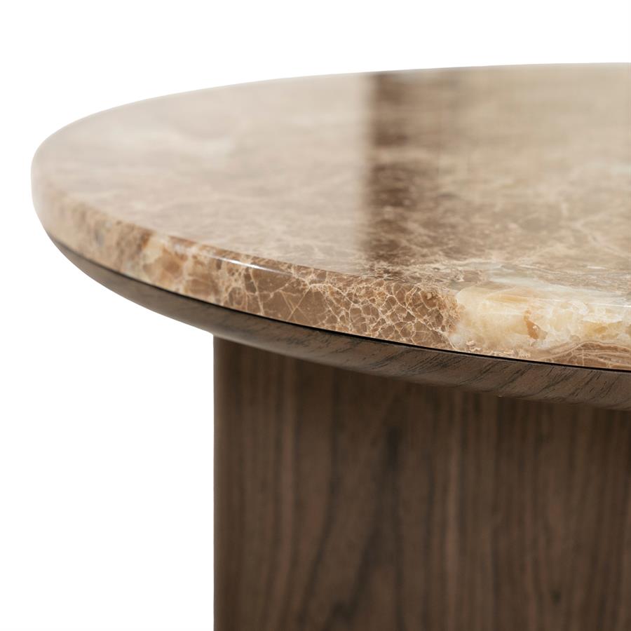 Okke Walnut Marble Coffee Table - Eleonora