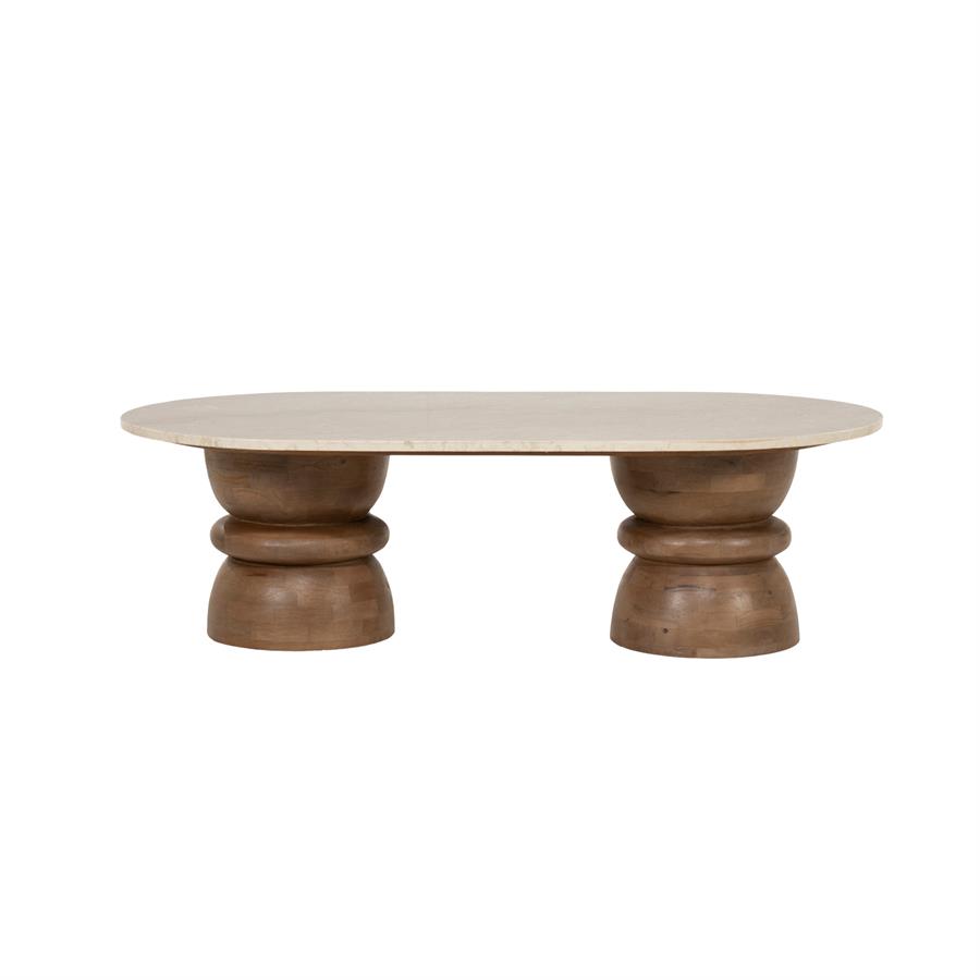 Salontafel Pippa mangohout en marmer - Eleonora