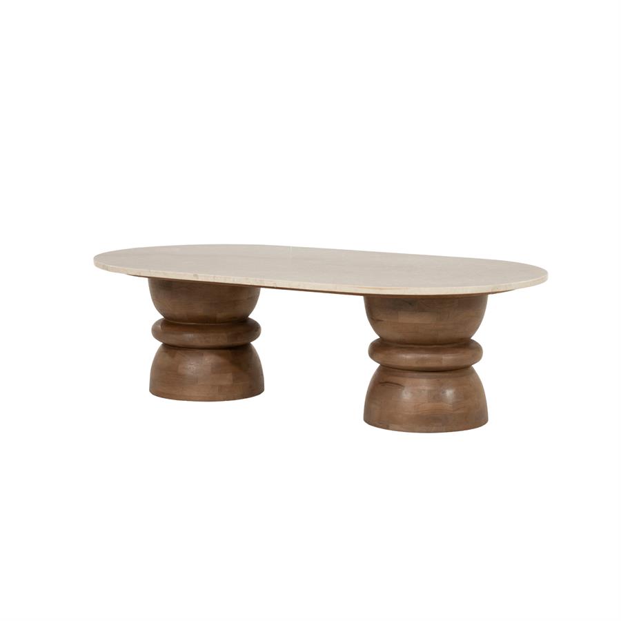 Salontafel Pippa mangohout en marmer - Eleonora