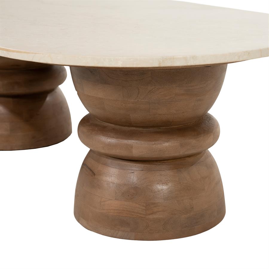 Salontafel Pippa mangohout en marmer - Eleonora