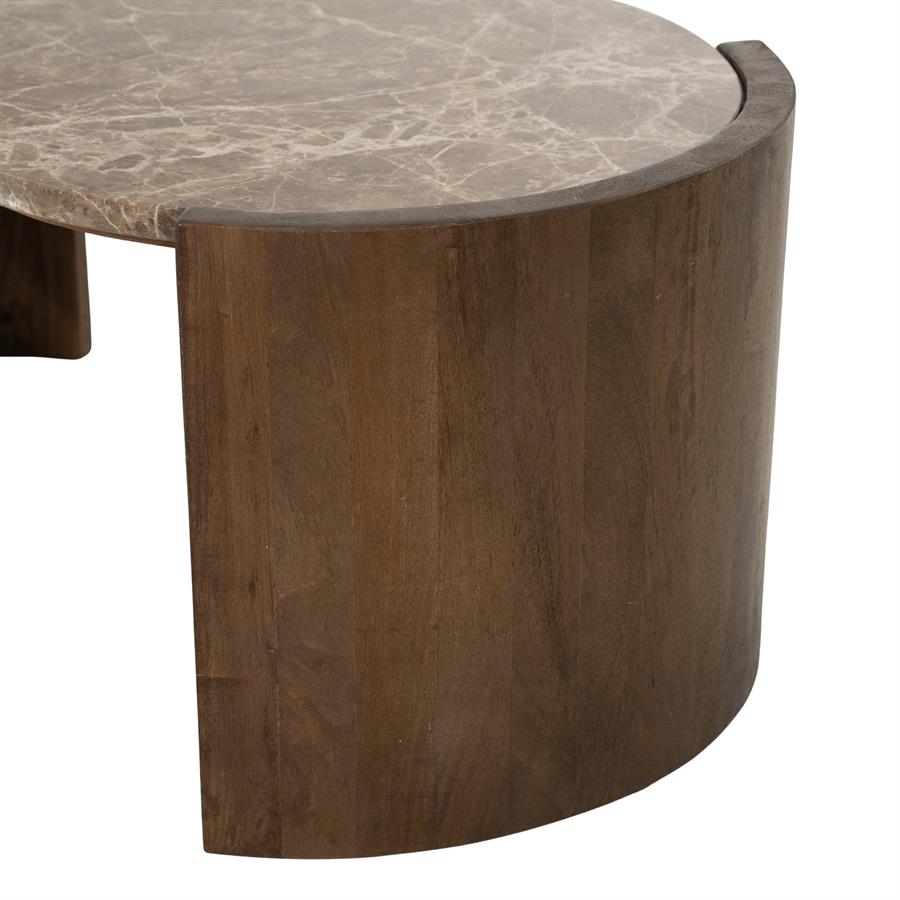 Salontafel Niklas mangohout en marmer - Eleonora