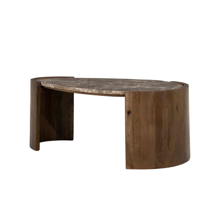 Salontafel Niklas mangohout en marmer - Eleonora
