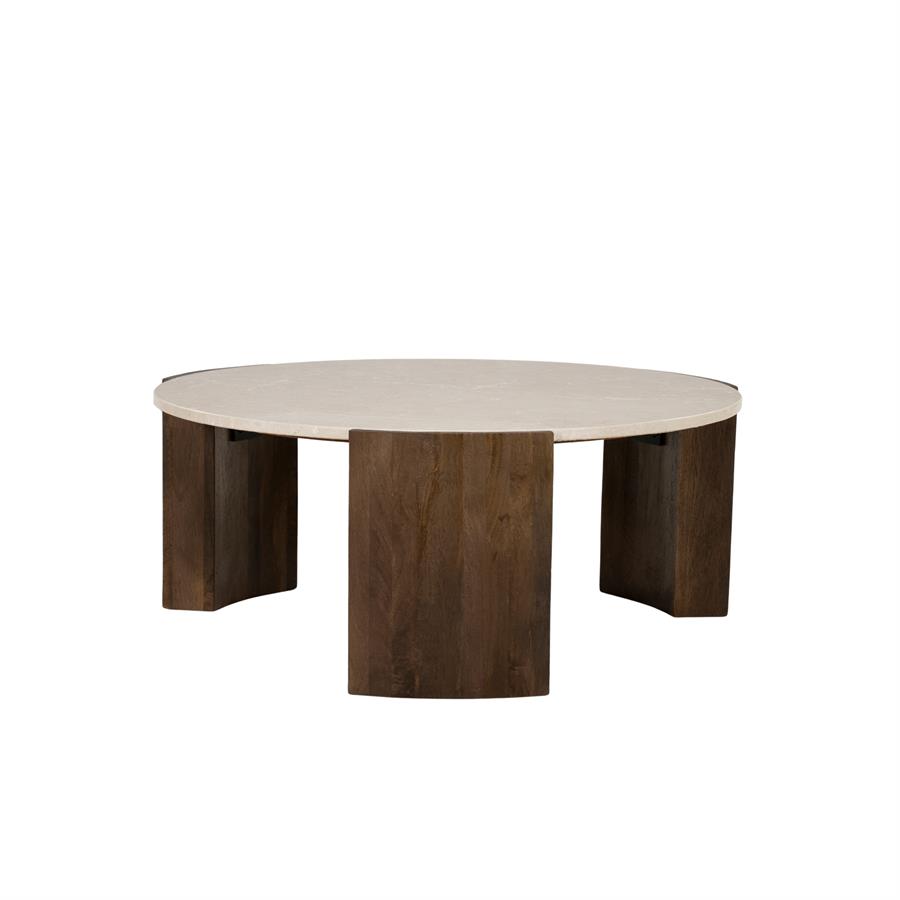 Salontafel Joan mangohout en marmer - Eleonora