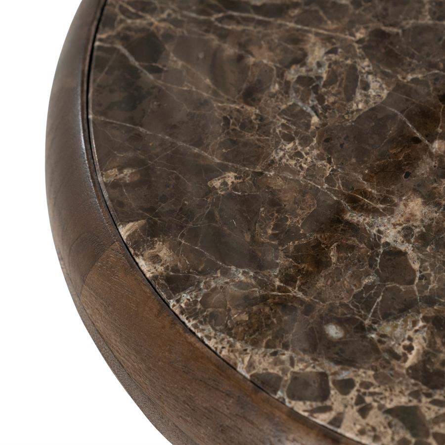 Zoran Side Table Mango Wood and Marble - Eleonora