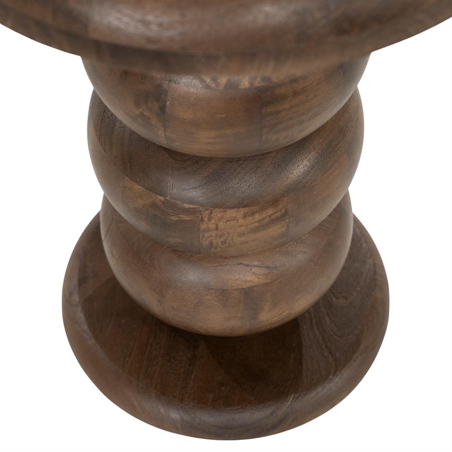 Zoran Side Table Mango Wood and Marble - Eleonora