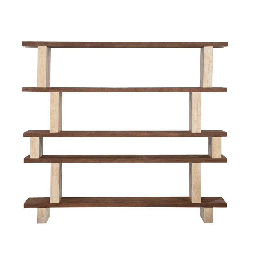 Odin Mangowood and Travertine Bookcase - Eleonora