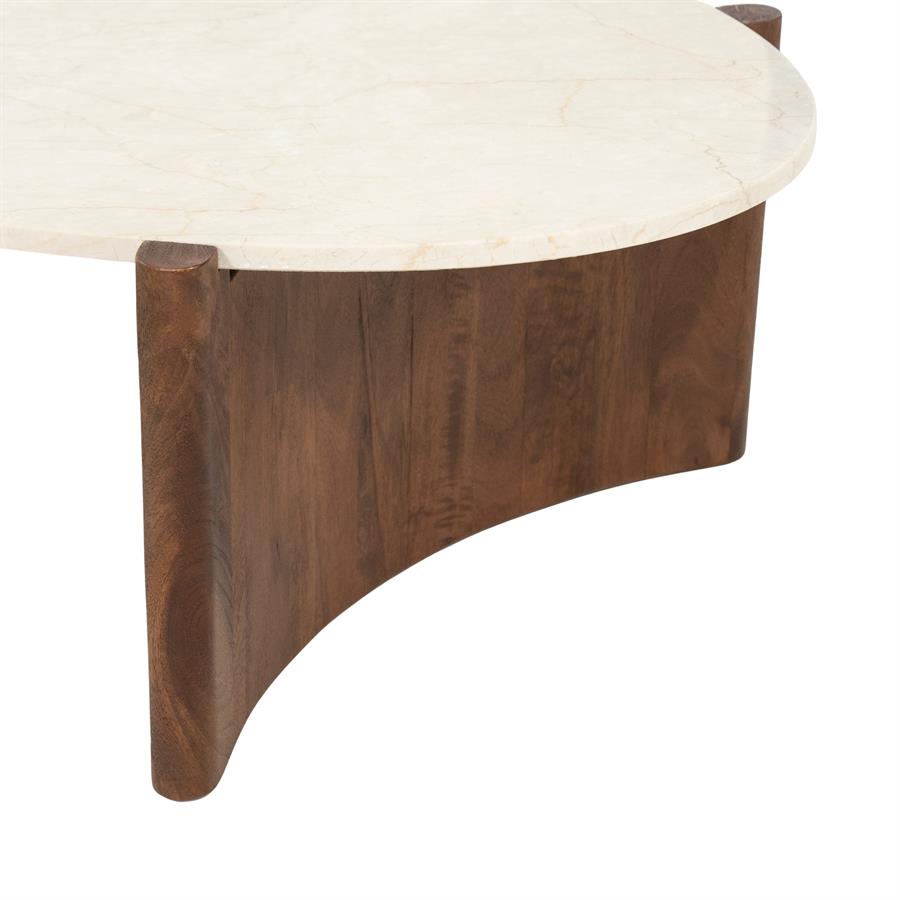 Salontafel Nomi mangohout en marmer - Eleonora