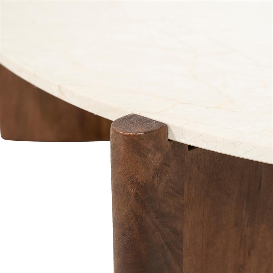 Couchtisch Nomi aus Mangoholz und Marmor - Eleonora