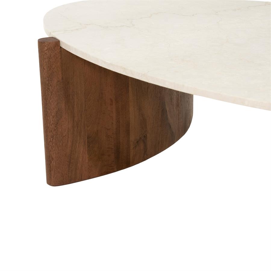 Salontafel Nomi mangohout en marmer - Eleonora