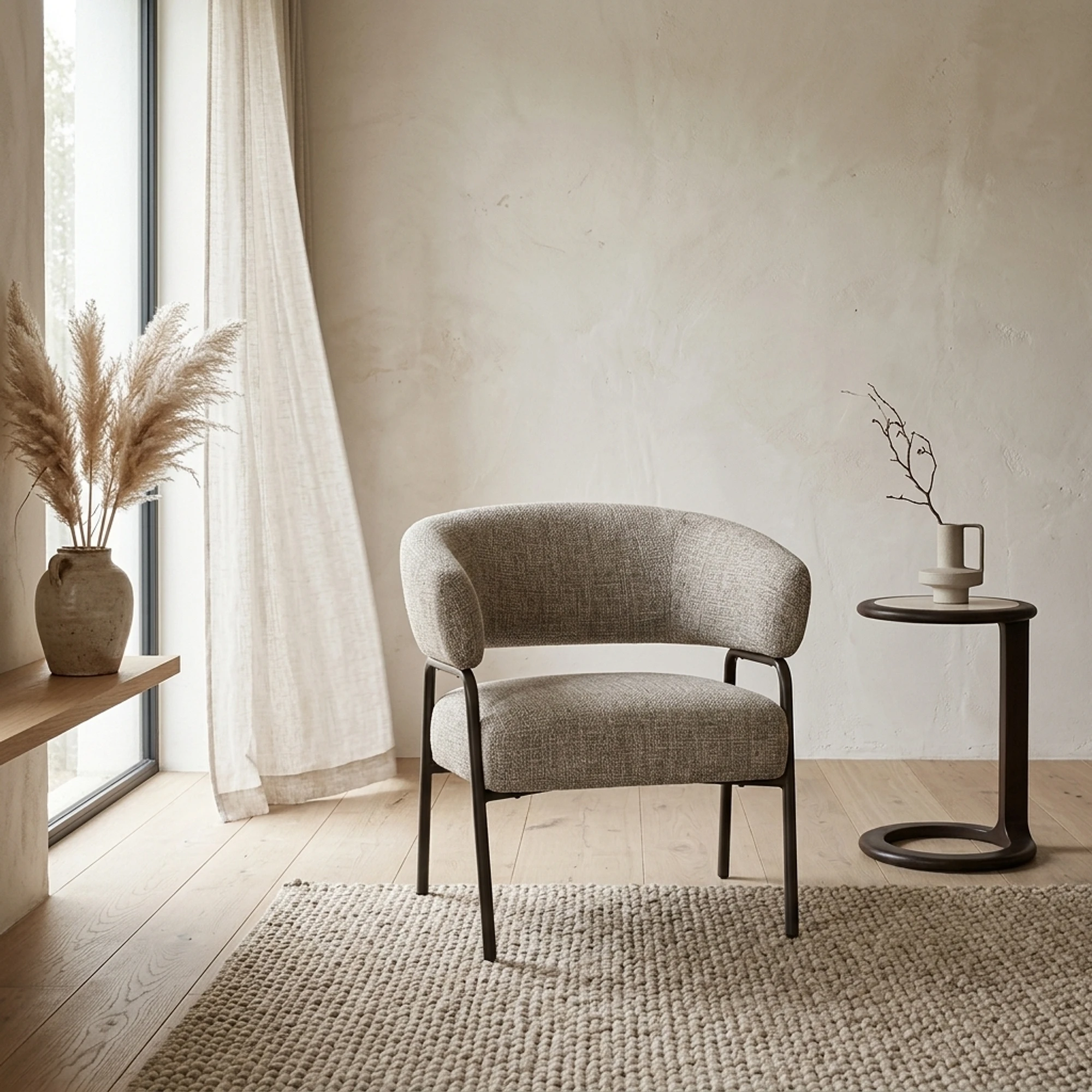Sessel Fabrice Veso (Stoff & Metall, Braun) - Eleonora