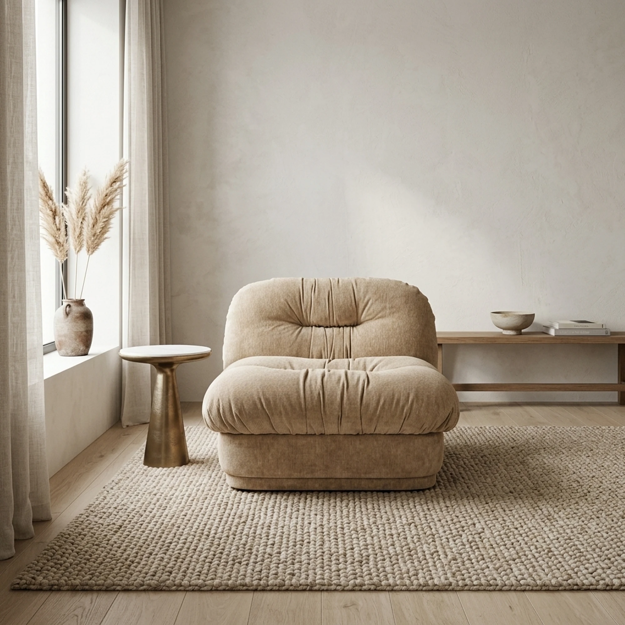 Sessel Nook beige (Metall & Polyester) - By-Boo