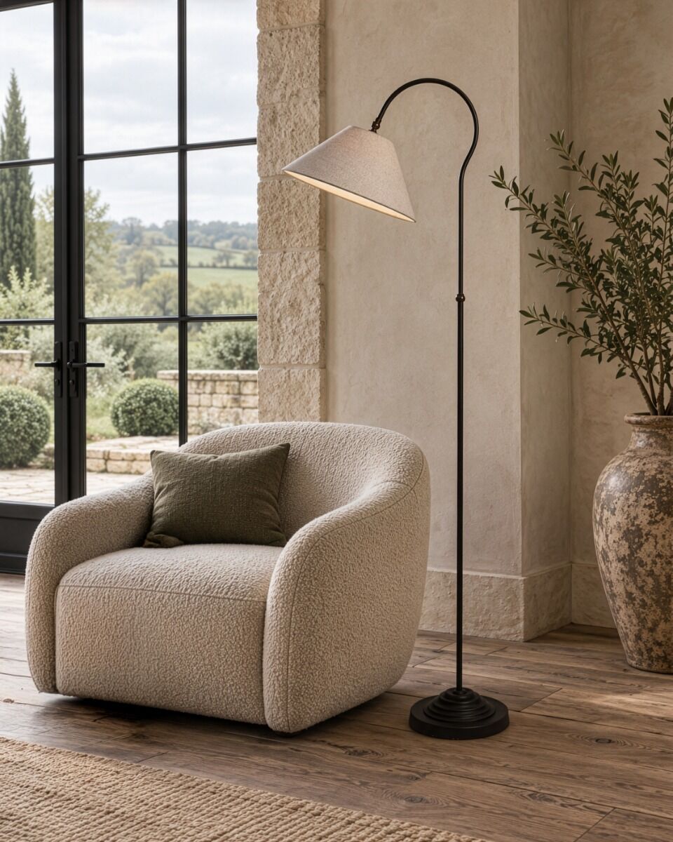 Stehlampe Garda (Gietijzer en Stahl, Braun patina) - Frezoli