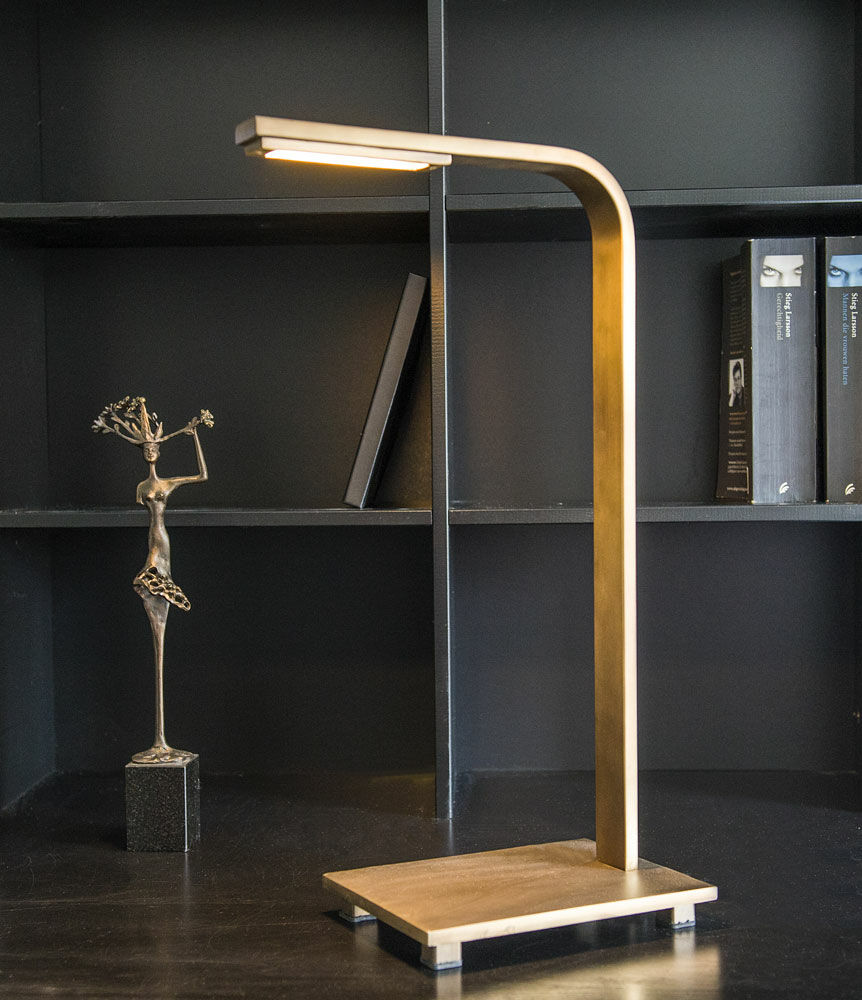 Tischlampe Piana (Stahl, Donker messing) - Frezoli