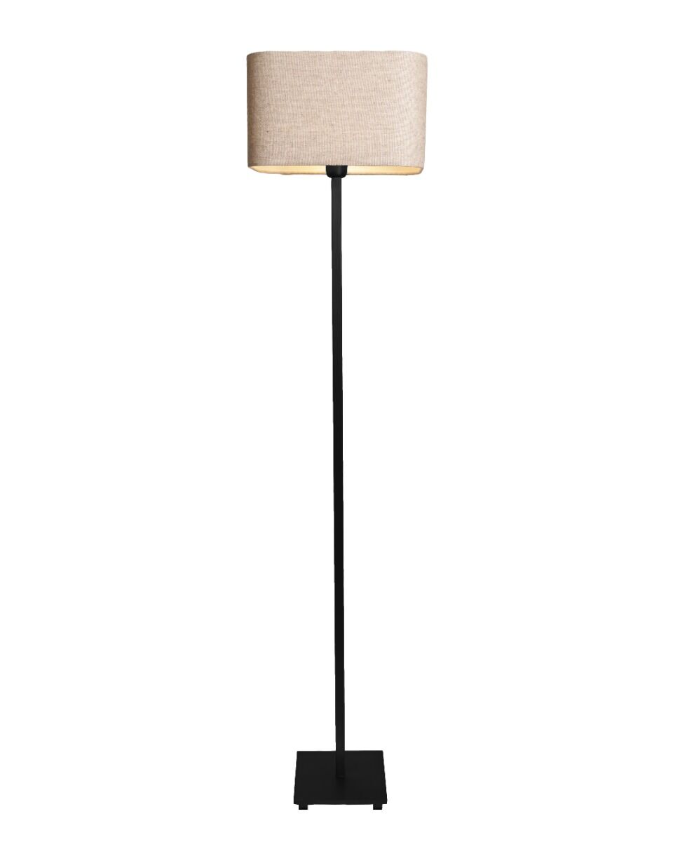 Vloerlamp Simpleau (Messing en staal, Donker messing) - Mat zwart