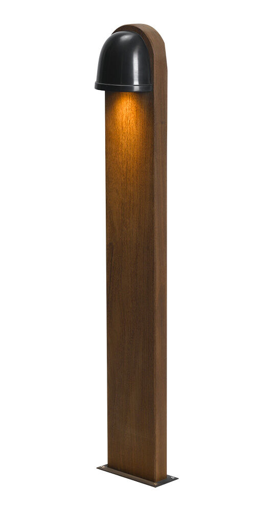 Bolderarmatuur Murlo (Messing en hardhout, Donker messing) - Zwart patina