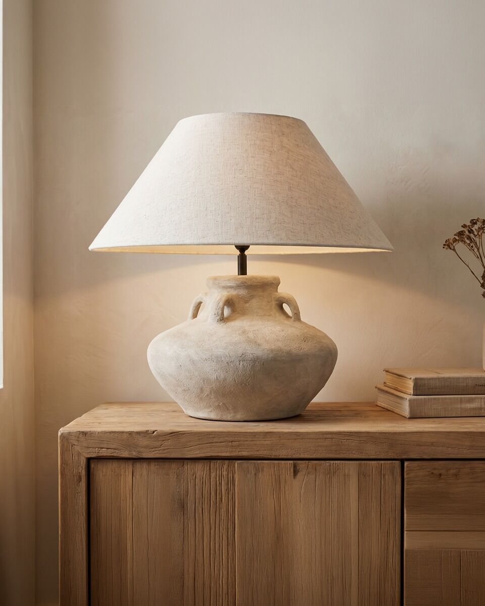 Tischlampe Connato (Keramiek, Ecru) - Frezoli