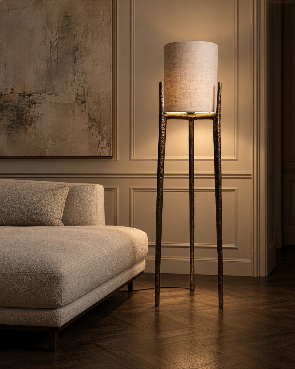 Floor Lamp Lagio (Aluminium, Donker messing) - Frezoli
