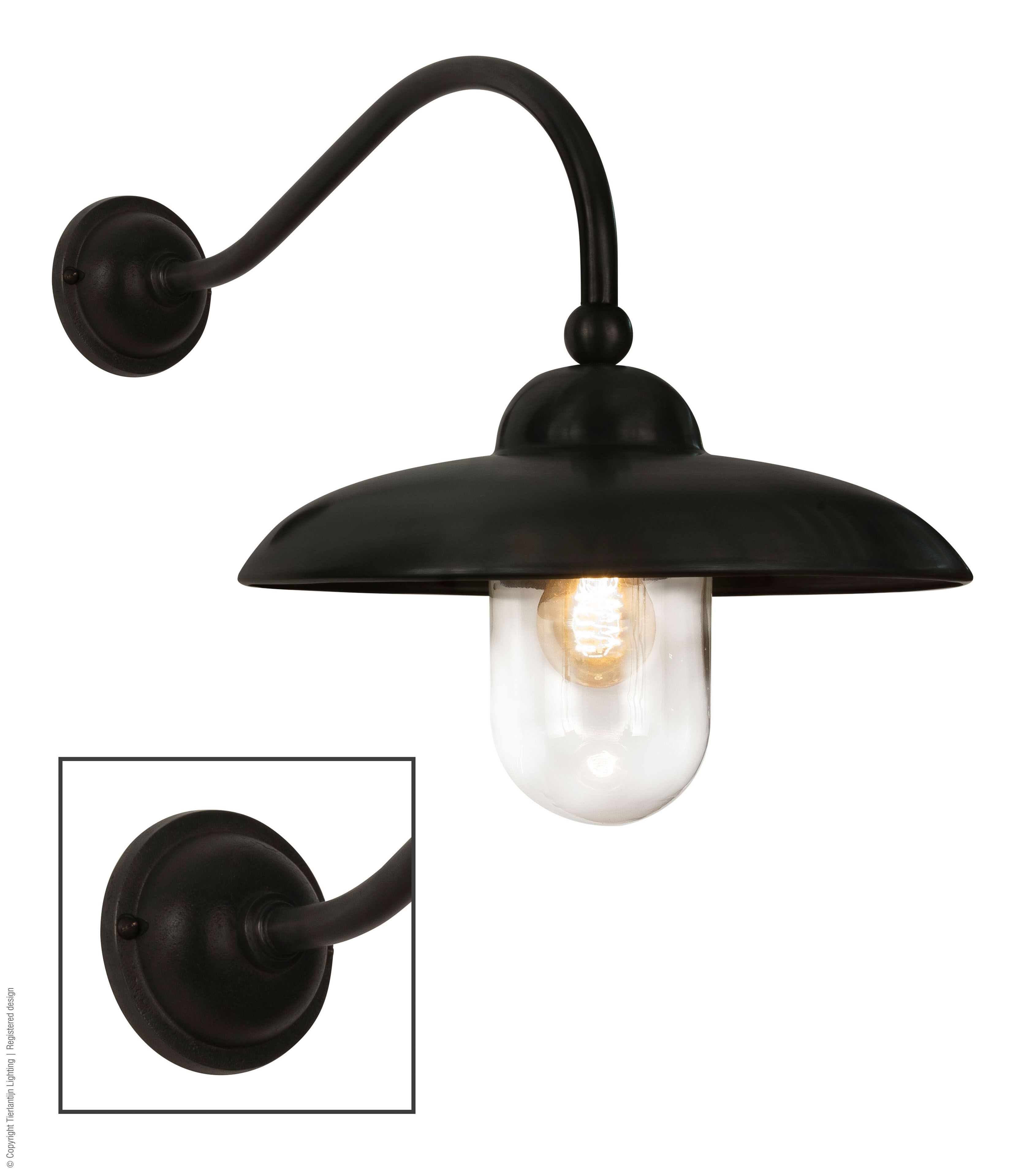 Lucco Outdoor Light (Messing, Black) - Frezoli