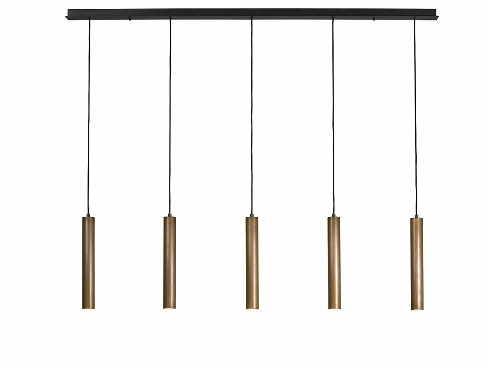 Hängeleuchte Tubino 5 linear (Messing - koper, Koper) - Frezoli