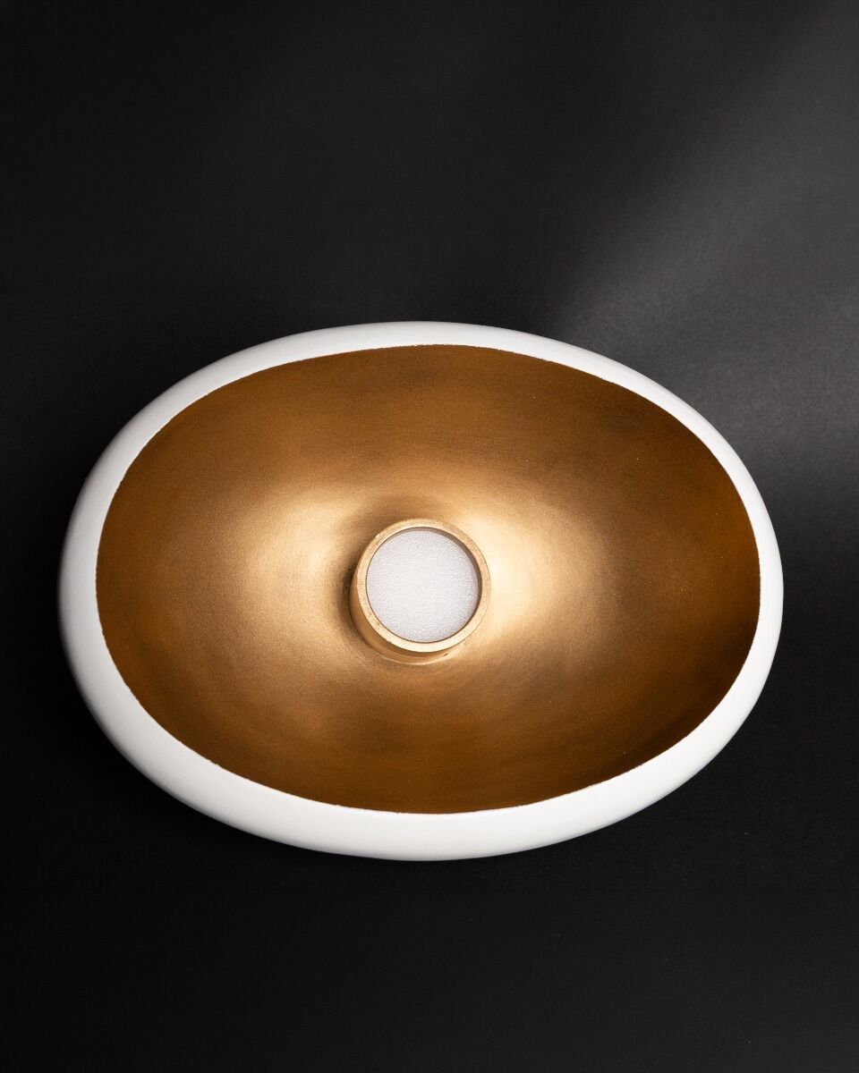 Pendant Lamp Pebble 1 Frezoli (Steel, Donker messing)