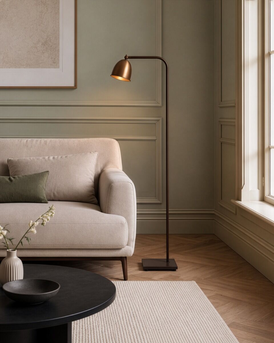 Mira Floor Lamp (Koper - staal - hardsteen, Mat zwart) - Frezoli