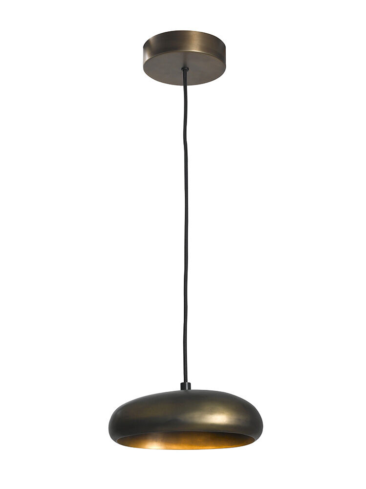 Pendant Lamp Pebble 1 Frezoli (Steel, Donker messing)