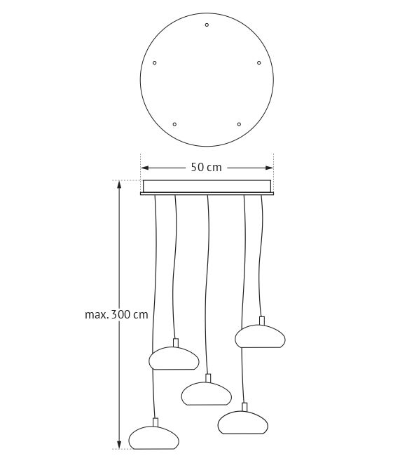 Pendelleuchte Pebble 5 (Stahl, Donker messing) - Frezoli