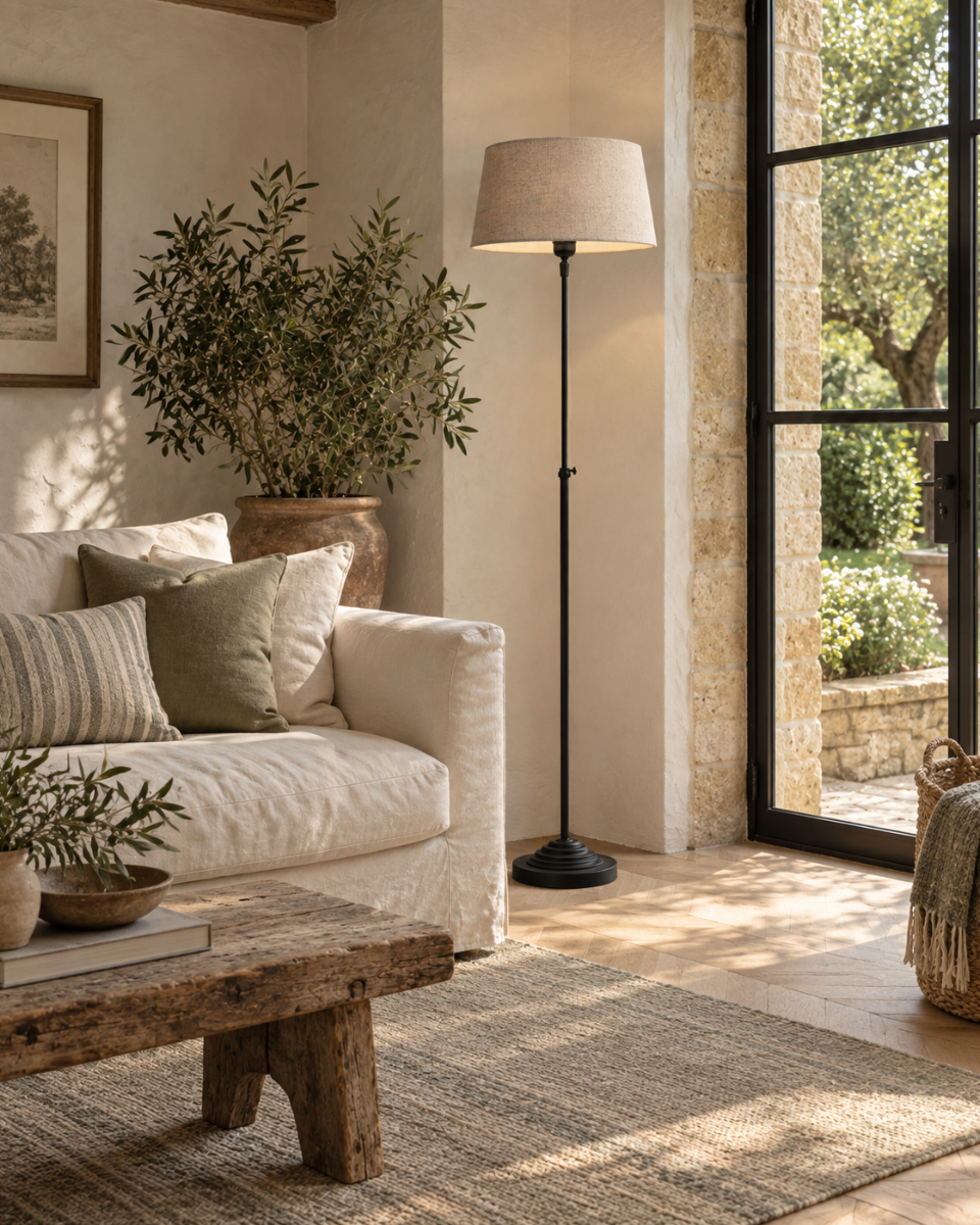 Delphi Floor Lamp (Gietijzer en staal, Bruin patina) - Frezoli