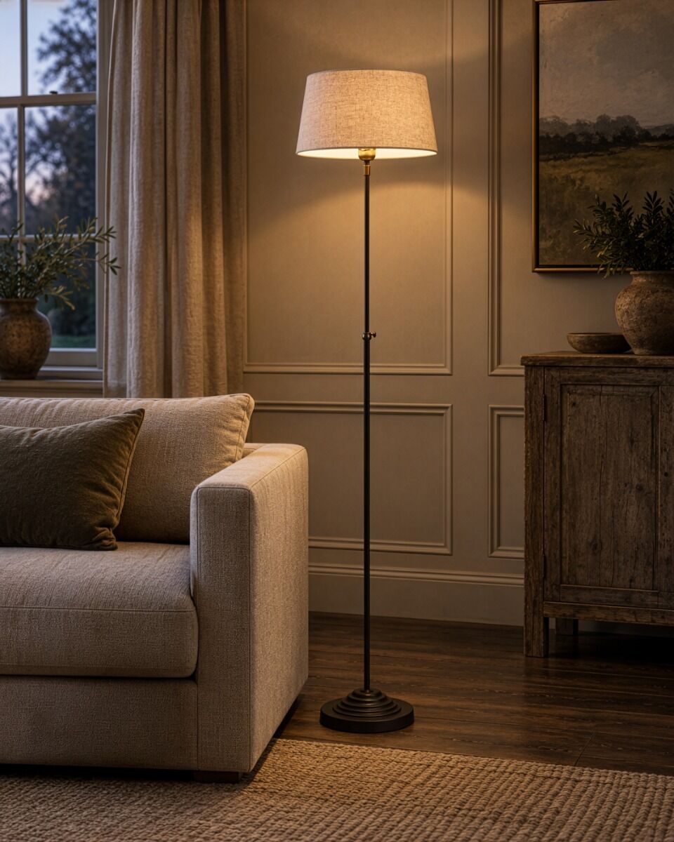 Stehleuchte Delphi (Gietijzer en Stahl, Braun patina) - Frezoli