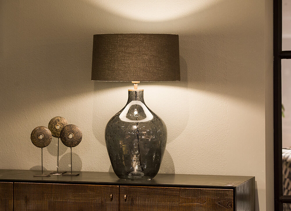 Tischlampe Cleria (Mondgeblazen Glas, Moon grey) - Frezoli