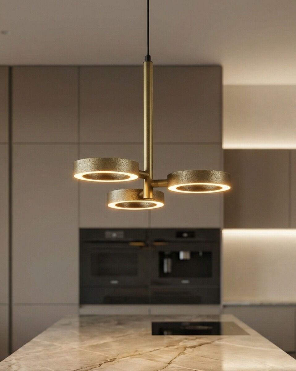 Pendant Lamp Apriro 3 (Aluminium en staal, Donker messing) - Frezoli