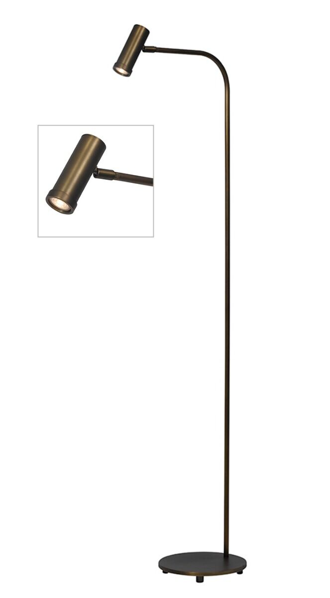 Stehlampe Tubana (Stahl - messing, Donker messing)