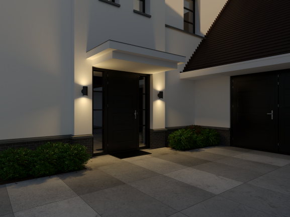 Lámpara de Exterior Treviso (Aluminium, Matzwart) - Frezoli