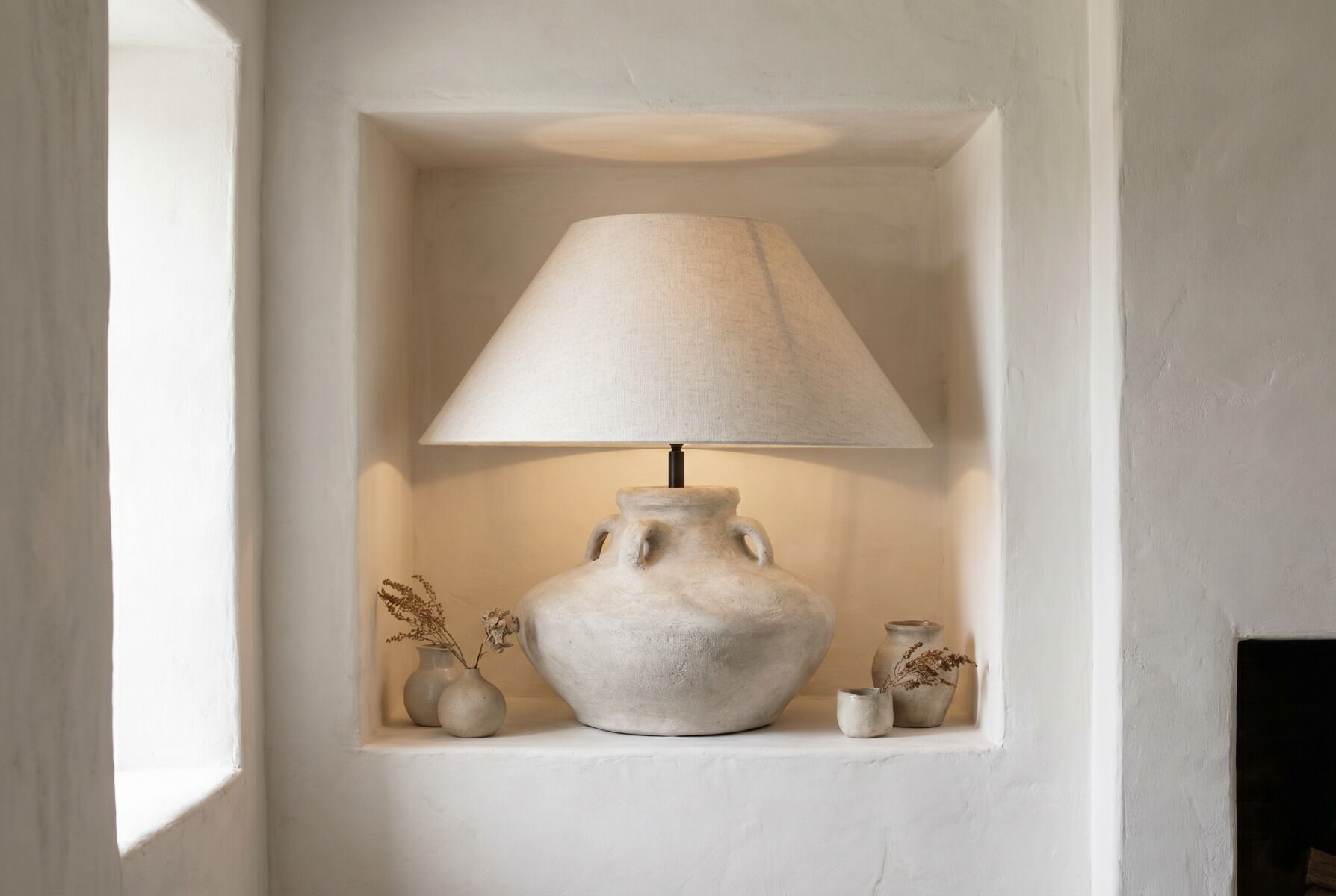 Tischlampe Connato (Keramiek, Ecru) - Frezoli