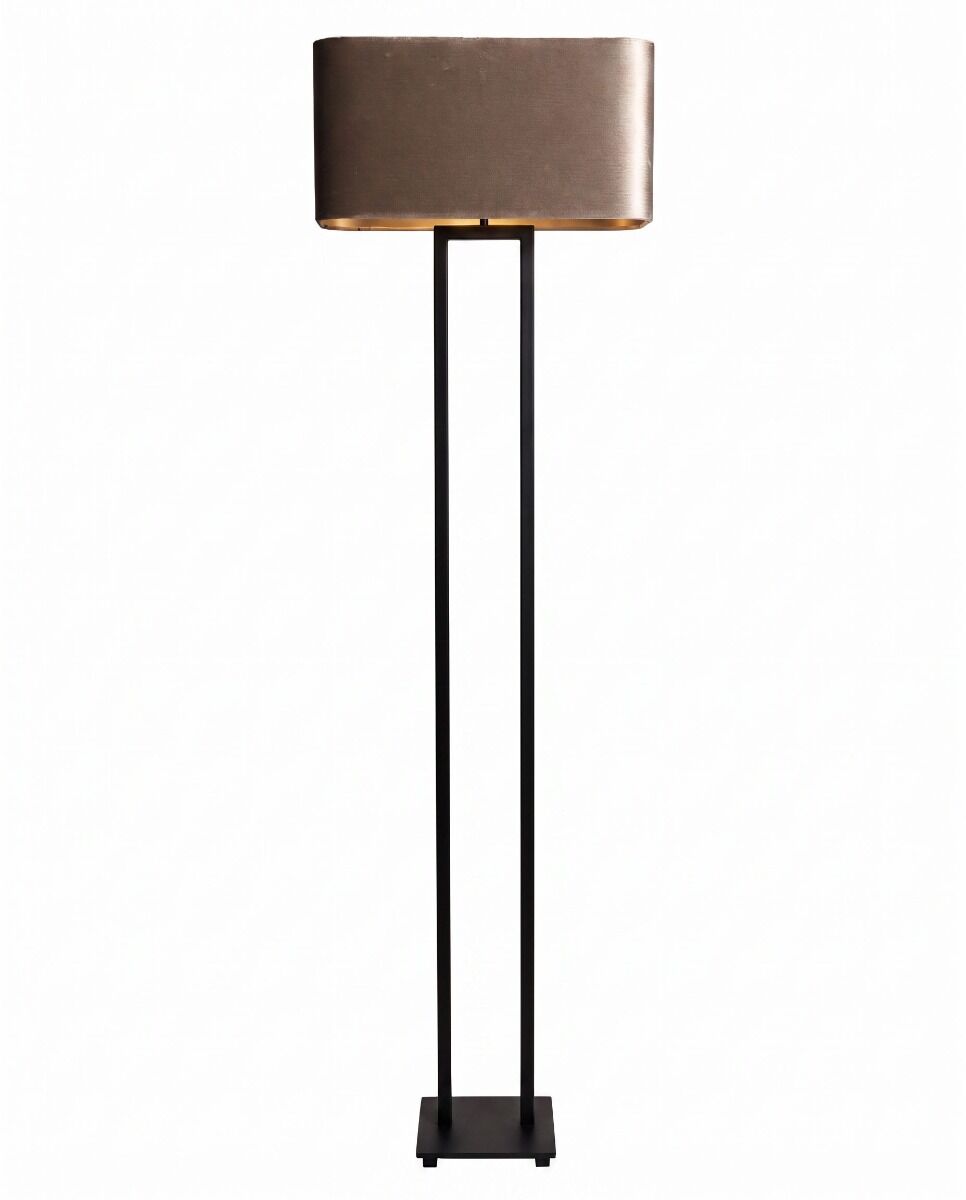 Vloerlamp Diable (Messing en staal, Donker messing) - Mat zwart