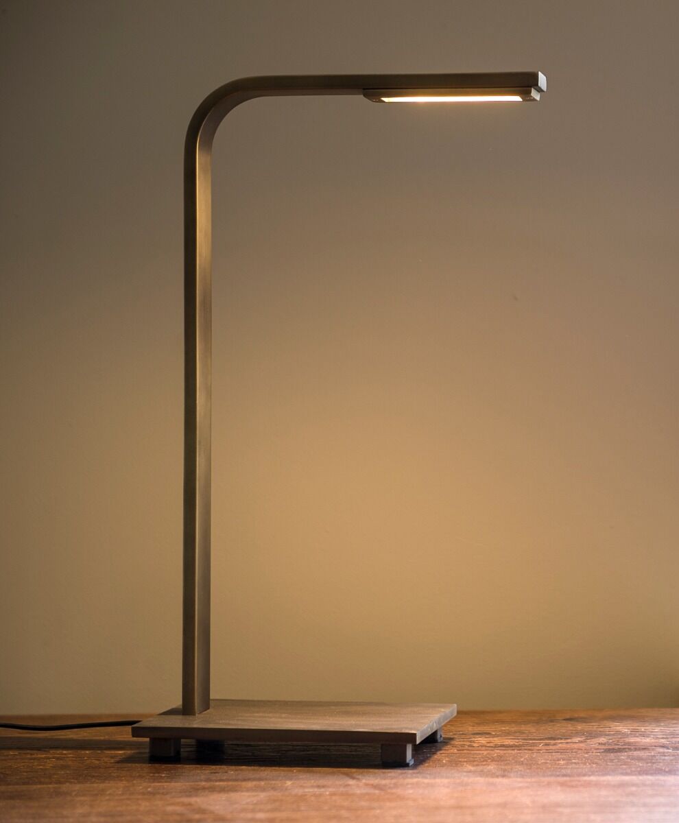 Tischlampe Piana (Stahl, Donker messing) - Frezoli