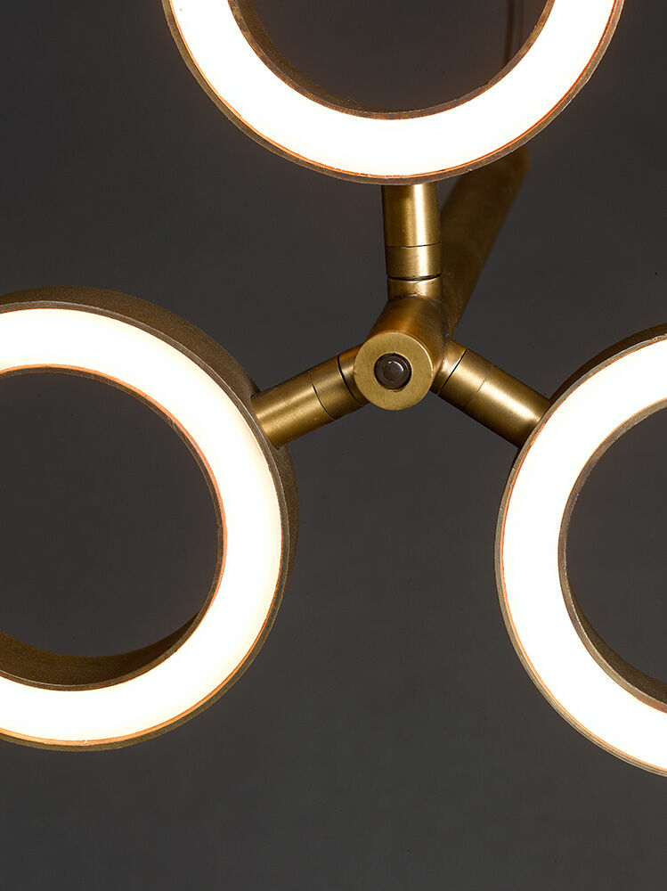 Hängeleuchte Apriro 3 (Aluminium en Stahl, Donker messing) - Frezoli