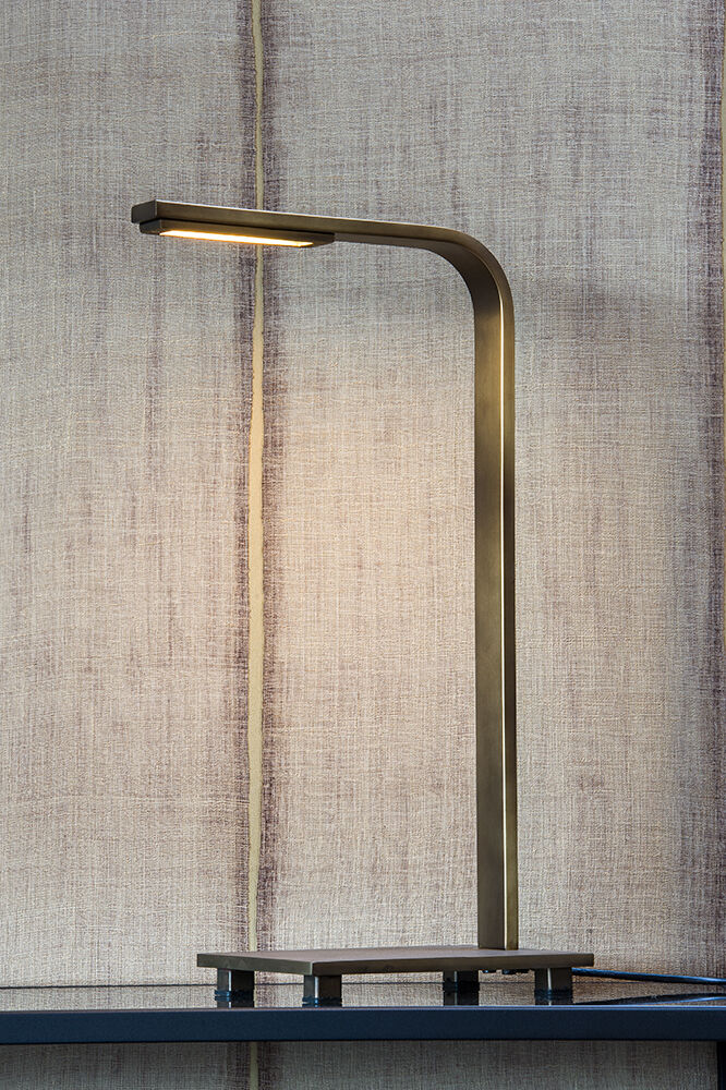 Tischlampe Piana (Stahl, Donker messing) - Frezoli