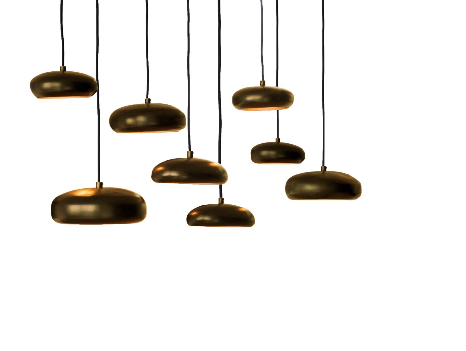 Pendant Lamp Pebble 8 (Steel, Donker messing) - Frezoli