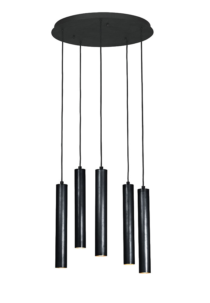 Tubino 5 Round Pendant Lamp (Messing - koper, Copper) - Frezoli
